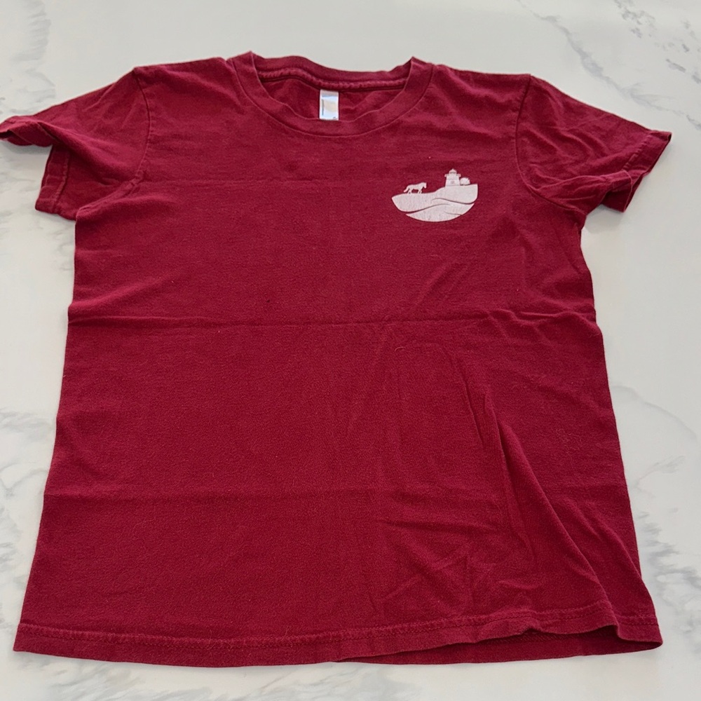 THE VINEYARD EQUESTRIAN ~MAROON RIDING TEE~100% BREATHABLE COTTON T-SHIRT~